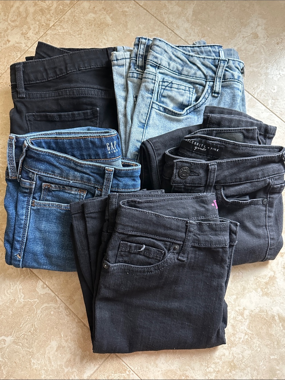 Lot of Girl Jeans - Black, Light Blue, Dark Blue